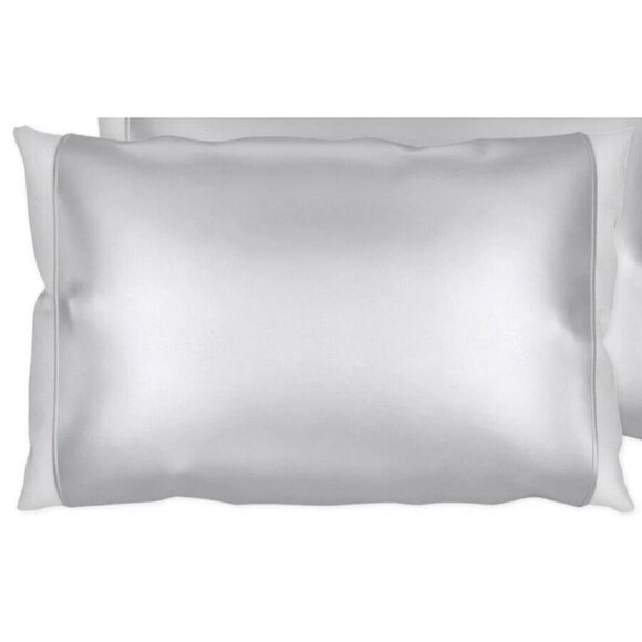 The Silked Satin Pillow Sleeve, Open-Ended Design, 26" x 18", Grey - Picture 2 of 12